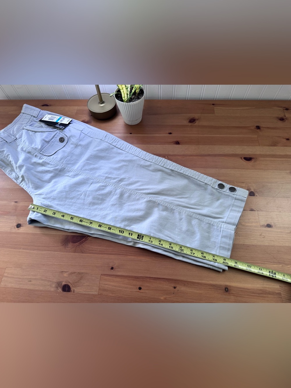 Style & Co New City Silver Cropped Pants Size 16 New With Tags - Picture 10 of 10